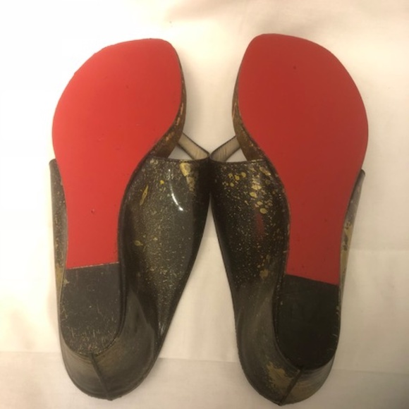 Gold Metallic Speckled Sandal (EUR 37.5) - Picture 4 of 5